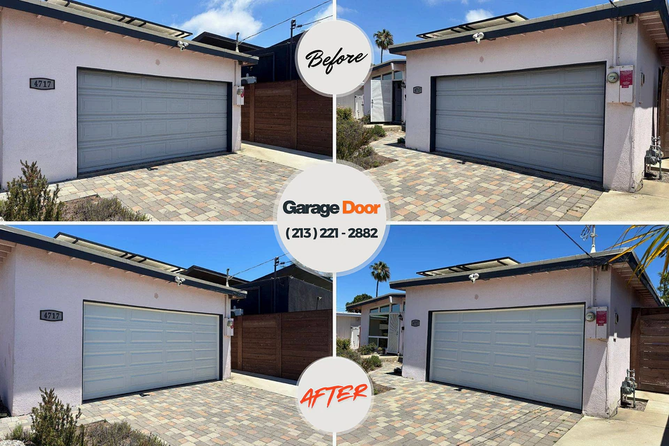 Before and after: garage door repair Joseph, OR
